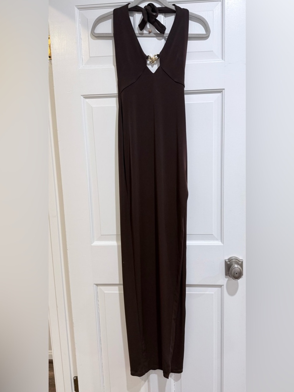 Nookie Brown Halter Maxi Dress Size Small - Picture 5 of 12